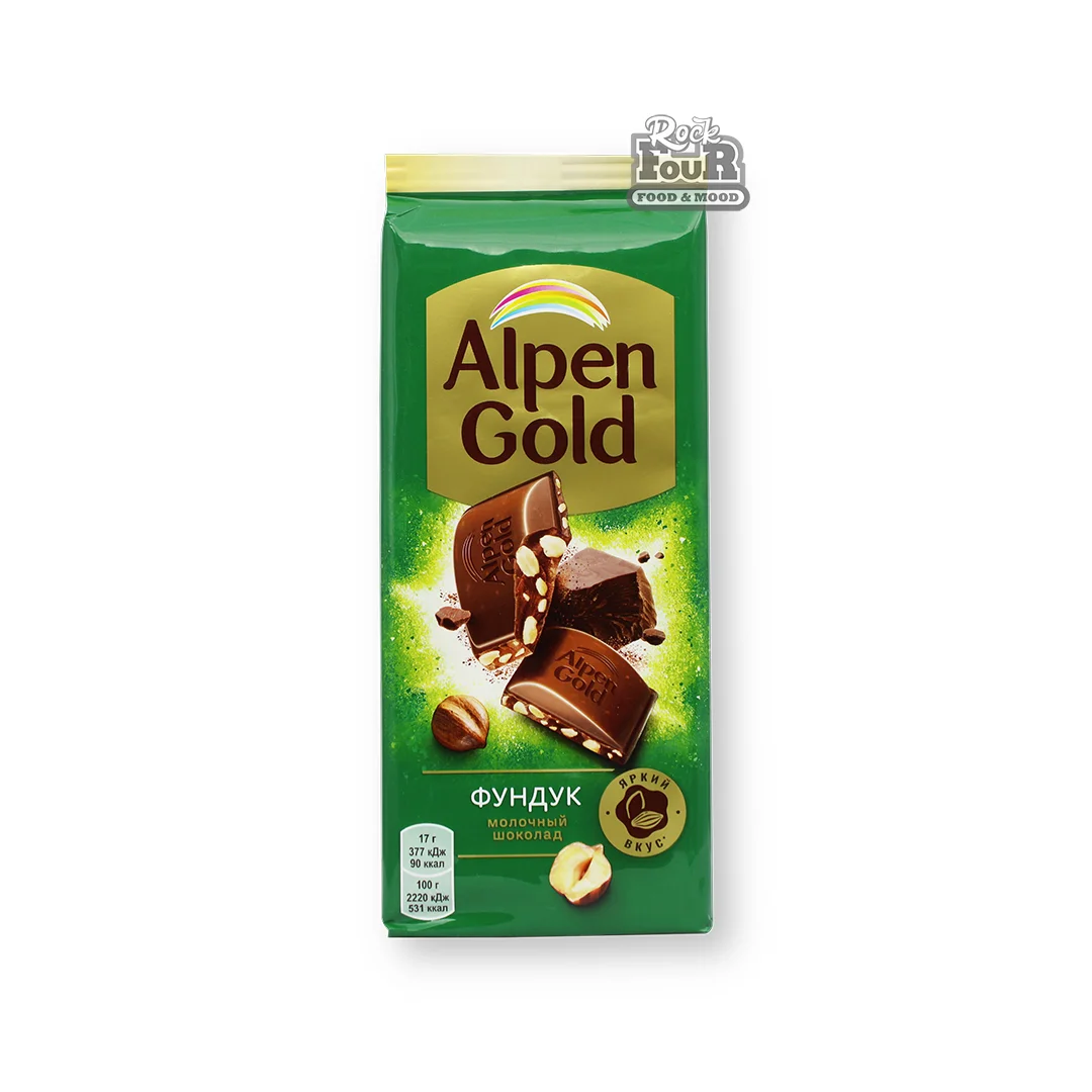 Կաթնային շոկոլադե սալիկ «Alpen Gold» պնդուկով 80գ